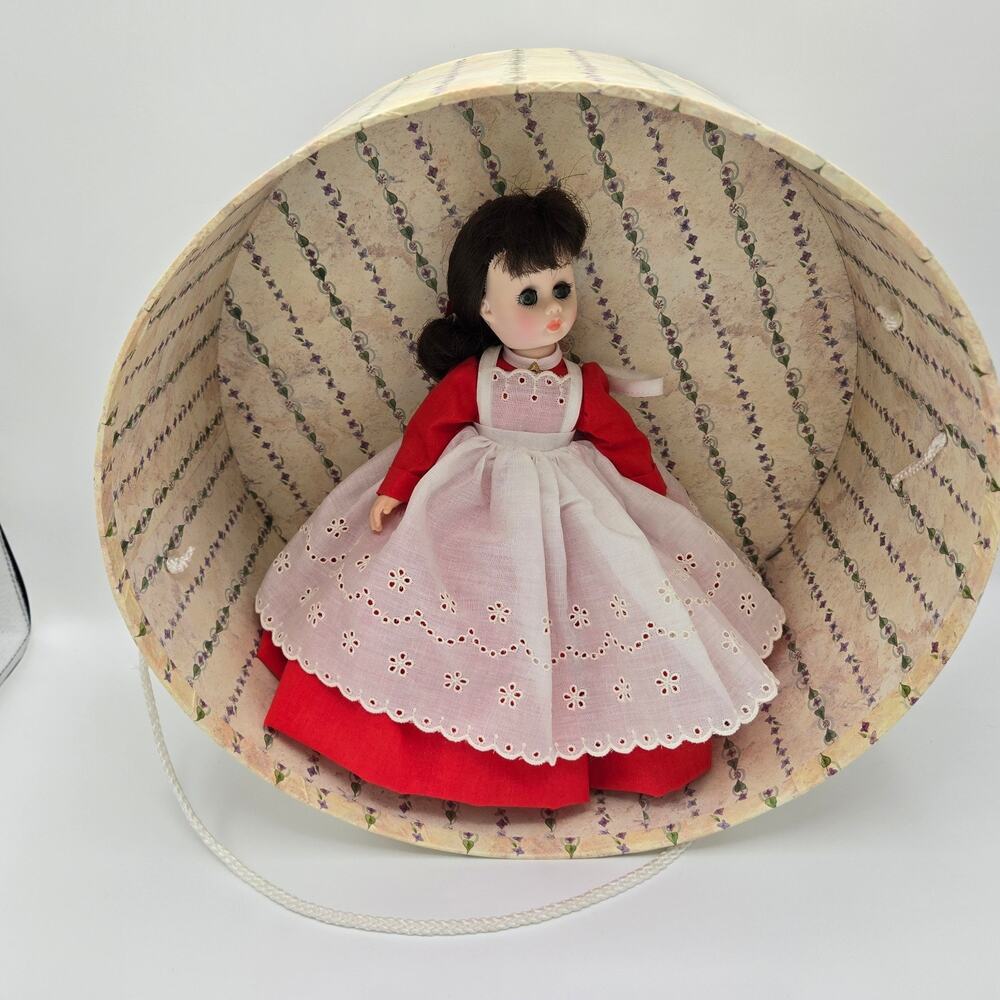 Vintage Madame Alexander 11.5" Jo Little Women Doll Red Dress w/Tags + Hat Box